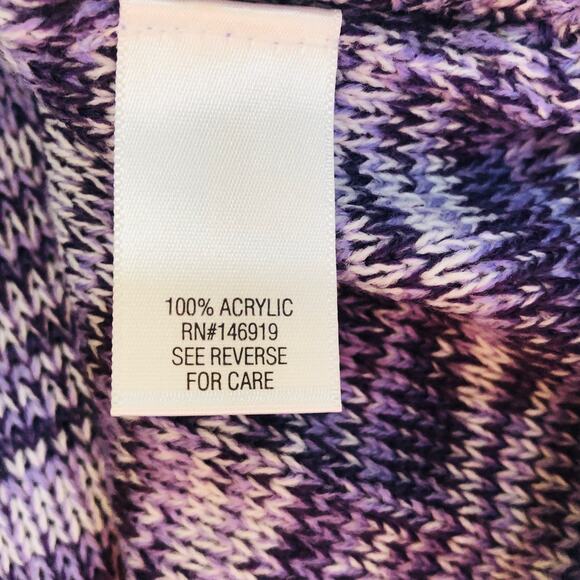 Croft & Barrow Purple Tri Color Marled Multi Knit Pullover Sweater NWT - Picture 7 of 8